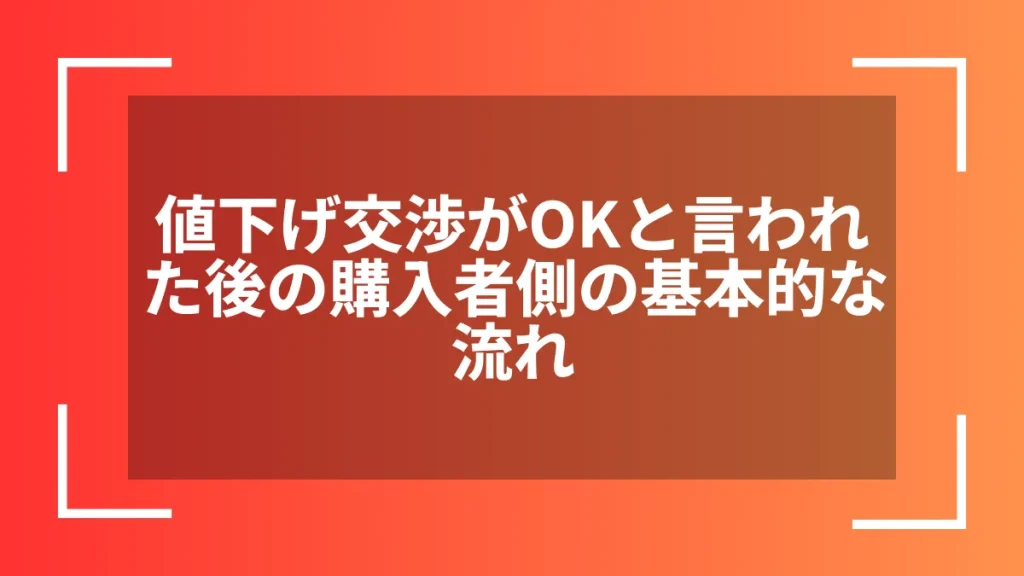 値下げ交渉がOKと言われた後の購入者側の基本的な流れ