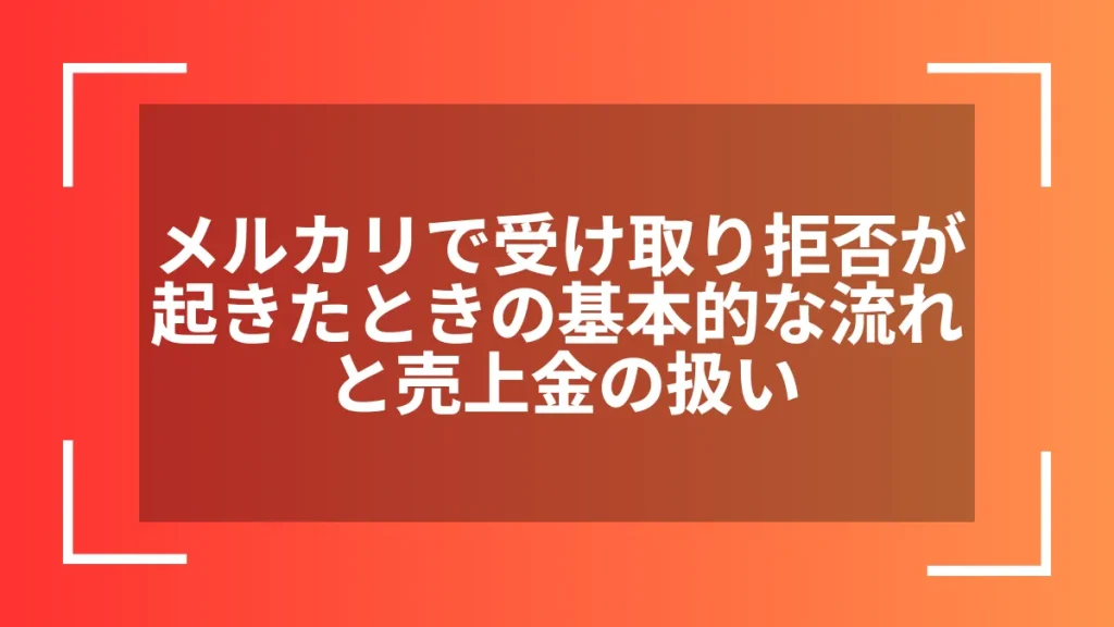 メルカリで受け取り拒否が起きたときの基本的な流れと売上金の扱い