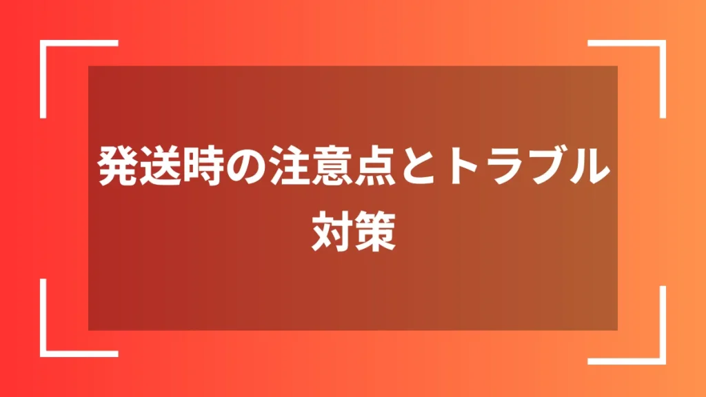 発送時の注意点とトラブル対策